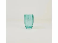Zafferano Perle Green Glass - Vidrio soplado a boca de color, 32 cl, hecho a mano - Juego de 2 vasos artesanales para agua o cócteles Verde
