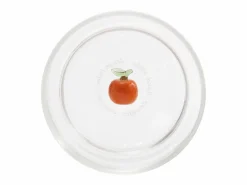 Vaso|Zafferano Teca Frutta - Juego de 6 Vasos de Vidrio Borosilicato con Naranja - Vaso de 35 cl Doble Fondo Decorado a Mano, Fácilmente Lavable
