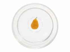 Zafferano Teca Frutta - Juego de 6 Vasos de Vidrio Borosilicato con Pera - Vaso de 35 cl con Doble Fondo Decorado a Mano, Fácilmente Lavable Transparente Sale