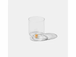 Zafferano Teca Frutta - Juego de 6 Vasos de Vidrio Borosilicato con Pera - Vaso de 35 cl con Doble Fondo Decorado a Mano, Fácilmente Lavable Transparente Sale