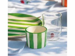 Zafferano Teca Frutta - Juego de 6 Vasos de Vidrio Borosilicato con Fresa - Vaso de 35 cl Doble Fondo Decorado a Mano, Fácilmente Lavable Transparente Best