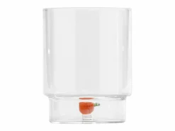 Vaso|Zafferano Teca Frutta Mix - Juego de 6 Vasos de Vidrio Borosilicato con Fruta - Vaso de 35 cl con Doble Fondo Decorado a Mano, Fácilmente Lavable