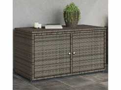 Garden Furniture Armario De Jardín|Zandar Armario de almacenaje de jardín ratán PE 110x55x60,5 cm