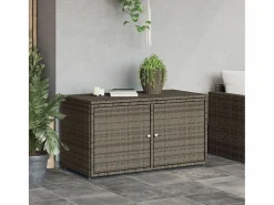 Garden Furniture Armario De Jardín|Zandar Armario de almacenaje de jardín ratán PE 110x55x60,5 cm