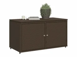 Zandar Armario de almacenaje de jardín ratán PE marrón 110x55x60,5 cm^Garden Furniture Clearance