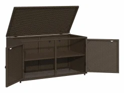 Zandar Armario de almacenaje de jardín ratán PE marrón 110x55x60,5 cm^Garden Furniture Clearance