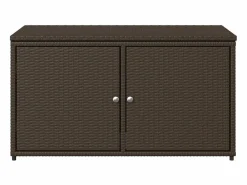 Zandar Armario de almacenaje de jardín ratán PE marrón 110x55x60,5 cm^Garden Furniture Clearance