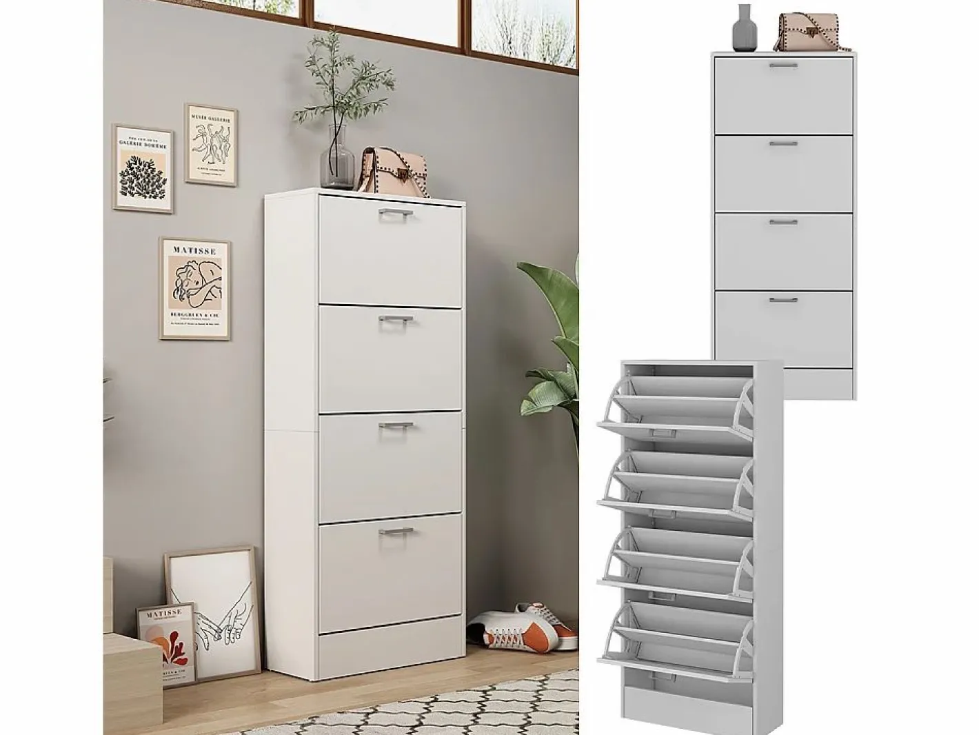 Vicco Zapatero|Mueble De Almacenaje|Zapatera abatible 63x24x150 gregor
