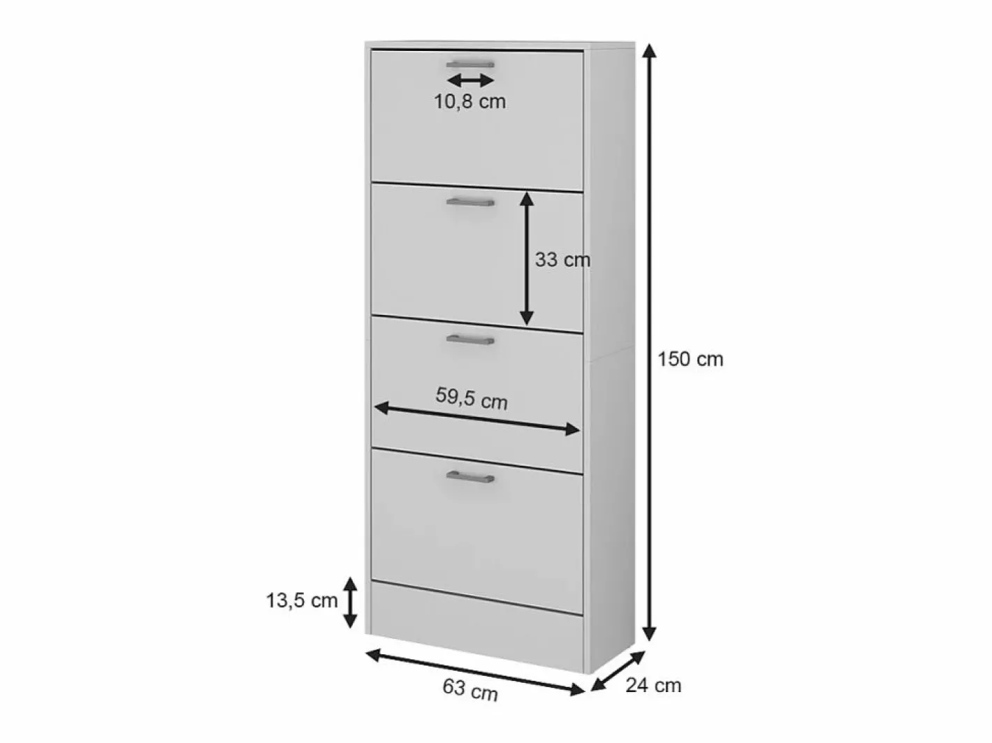 Vicco Zapatero|Mueble De Almacenaje|Zapatera abatible 63x24x150 gregor