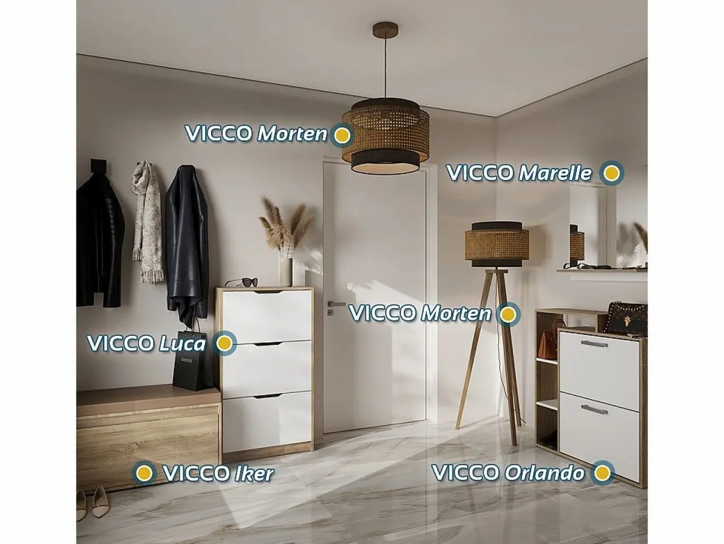Vicco Zapatero|Mueble De Almacenaje|Zapatera abatible /sonoma 24.5x80x90 orlando