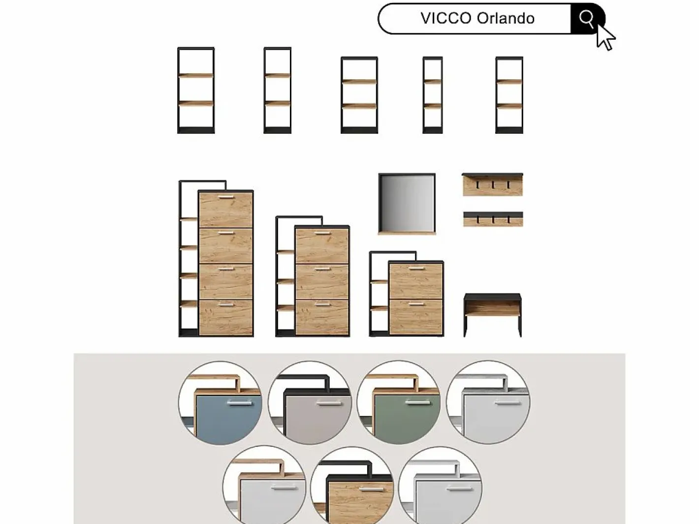 Vicco Zapatero|Mueble De Almacenaje|Zapatera abatible /sonoma 24.5x80x90 orlando