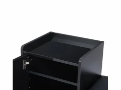 Merax Zapatero - 120 x 35 x 71,5 cm - con asiento tapizado + espacio de almacenaje - aglomerado - Negro Discount