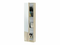 Calicosy Zapatero 1 puerta con espejo para 16 pares - A180 cm - KRISTAL Color natural claro