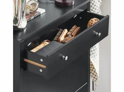 Sobuy Zapatero|Mueble De Almacenaje|Zapatero 2 Solapas Armario de Entrada Zapatero con cajón grande 80 x 25 x 108 cm FSR89-SCH ES