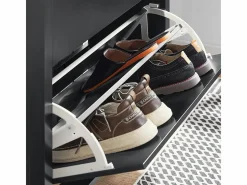 Sobuy Zapatero|Mueble De Almacenaje|Zapatero 2 Solapas Armario de Entrada Zapatero con cajón grande 80 x 25 x 108 cm FSR89-SCH ES