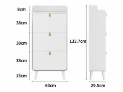 Zapatero|Mueble De Almacenaje|Zapatero - Zapatero con 3 cajones plegables y compartimento superior - para entrada y dormitorio