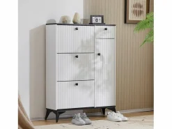 Zapatero con 3 puertas, 1 cajón y 1 puerta, estilo moderno, ideal para la entrada o el salón^OKWISH Online