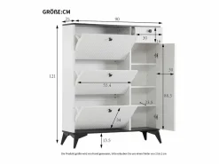 Zapatero con 3 puertas, 1 cajón y 1 puerta, estilo moderno, ideal para la entrada o el salón^OKWISH Online
