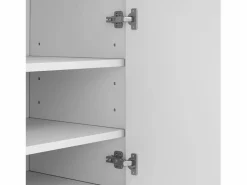 Zapatero con iluminación LED - Zapatero de 3 puertas y 1 cajón - Estantes regulables Blanco Online