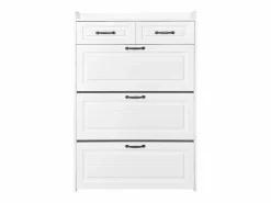 Zapatero con 2 cajones y 3 puertas - Tiradores negros - Madera blanca^Hauss Spole Hot