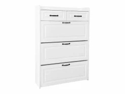 Zapatero con 2 cajones y 3 puertas - Tiradores negros - Madera blanca^Hauss Spole Hot