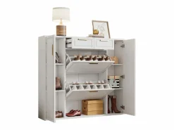 Hauss Spole Zapatero con 2 cajones y 4 puertas - 120x24x107 cm Blanco Online