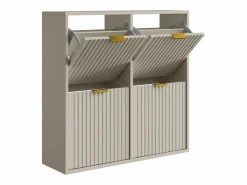 Vente-unique Zapatero|Mueble De Almacenaje|Zapatero con 4 compartimentos abatibles - y dorado - FRALYN+R354