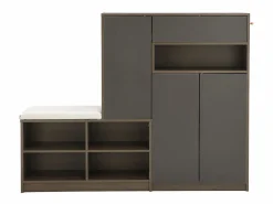OKWISH Zapatero|Zapatero con banco para zapatos, 3 puertas y 1 cajón, madera y - para recibidores