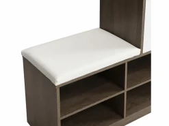 Zapatero con banco para zapatos, 3 puertas y 1 cajón, madera y - para recibidores^OKWISH