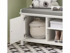 Zapatero con Dos Puertas Cerradas y Dos Estantes, Almacenamiento y Banco con Cojín en Superior，Armarios, FSR35-W ES^Sobuy Online