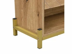 Merax Zapatero de 4 puertas - 108,5 x 24 x 100 cm - para entrada y pasillo - MDF - natural Color natural claro Discount