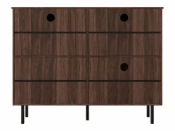 Zapatero de cuatro puertas, almacenamiento para juguetes de mascotas, color nogal^Hauss Spole Best