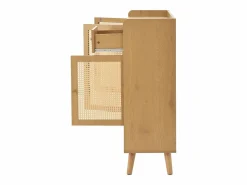 Zapatero|Mueble De Almacenaje|Zapatero de madera con 3 puertas y 1 cajón - Zapatero con tiradores de metal y patas de madera maciza - almacenaje abierto
