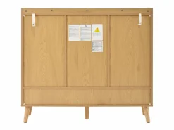 Zapatero|Mueble De Almacenaje|Zapatero de madera con 3 puertas y 1 cajón - Zapatero con tiradores de metal y patas de madera maciza - almacenaje abierto
