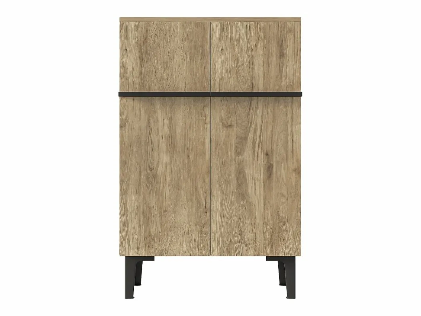 Zapatero en color madera con 2 puertas - estantes regulables 60 × 34,5 x 95 cm^Hauss Spole New
