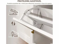 Homcom Zapatero|Mueble De Almacenaje|Zapatero Kiwita 2 cajones abatibles 109x84x29 cm