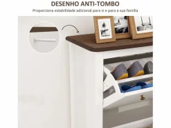 Homcom Zapatero|Mueble De Almacenaje|Zapatero Kiwita 2 cajones abatibles 109x84x29 cm