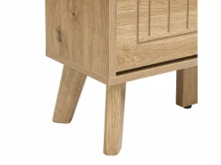 Zapatero moderno con espejo y puertas abatibles + estante - 110 x 24 x 137,5 cm - MDF - natural^Merax Best