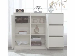 Zapatero|Mueble De Almacenaje|Zapatero moderno con gran espacio de almacenaje, 2 puertas y 3 cajones, balda regulable, (120x35x90 cm)