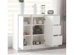 Zapatero|Mueble De Almacenaje|Zapatero moderno con gran espacio de almacenaje, 2 puertas y 3 cajones, balda regulable, (120x35x90 cm)
