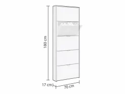Zapatero Nia 5 Puertas Blanco Brillo^duehome Best