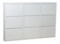 ebuy24 Zapatero Pisa de 9 puertas en metal . Se entrega completamente montado. Blanco Best
