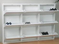 ebuy24 Zapatero Pisa de 9 puertas en metal . Se entrega completamente montado. Blanco Best