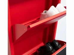 ebuy24 Zapatero Pisa de 9 puertas en metal . Se entrega completamente montado. Rojo