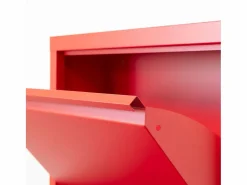 ebuy24 Zapatero Pisa de 9 puertas en metal . Se entrega completamente montado. Rojo