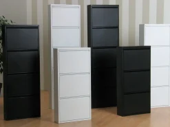 ebuy24 Zapatero Pisa de 6 puertas en metal . Se entrega completamente montado. Negro Discount