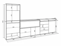 Skraut Home Zapatero|Mueble De Almacenaje|Zapatero, 274x35x145cm, Dormitorio, habitación, Chimenea eléctrica XXL, Cómoda, Cajonera, Roble