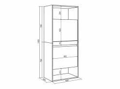 Skraut Home Zapatero, 60x35x145cm, Dormitorio, habitación, Mueble auxiliar, Roble Color natural claro New