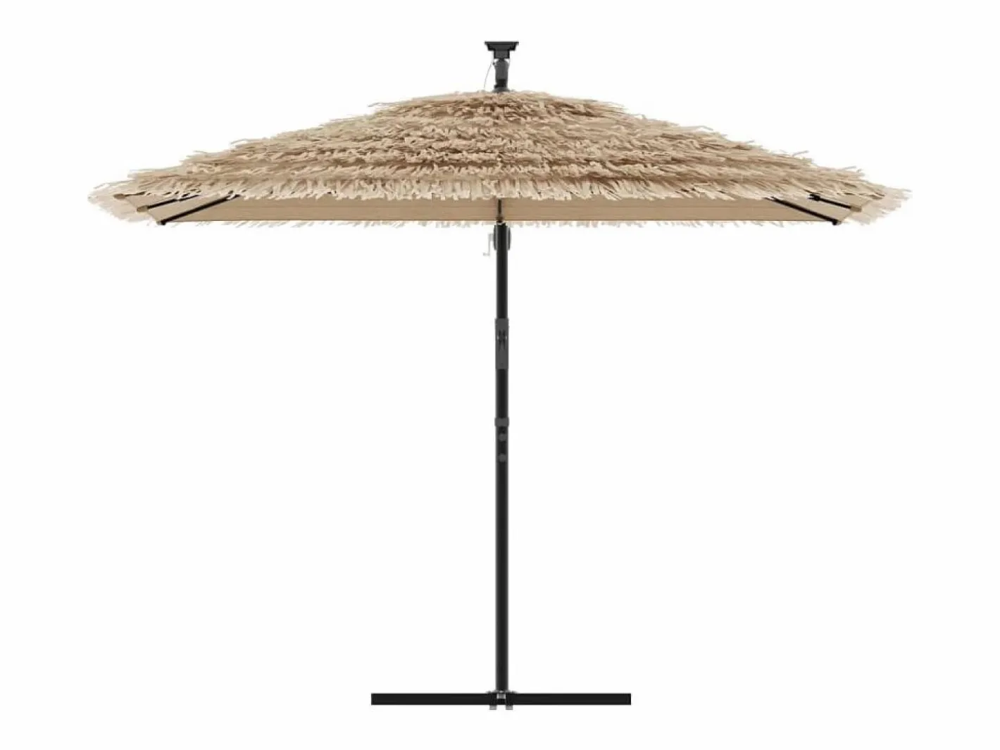 Garden Furniture Sombrilla|Zarvir Sombrilla de jardín con LEDs poste acero marrón 290x290x238 cm