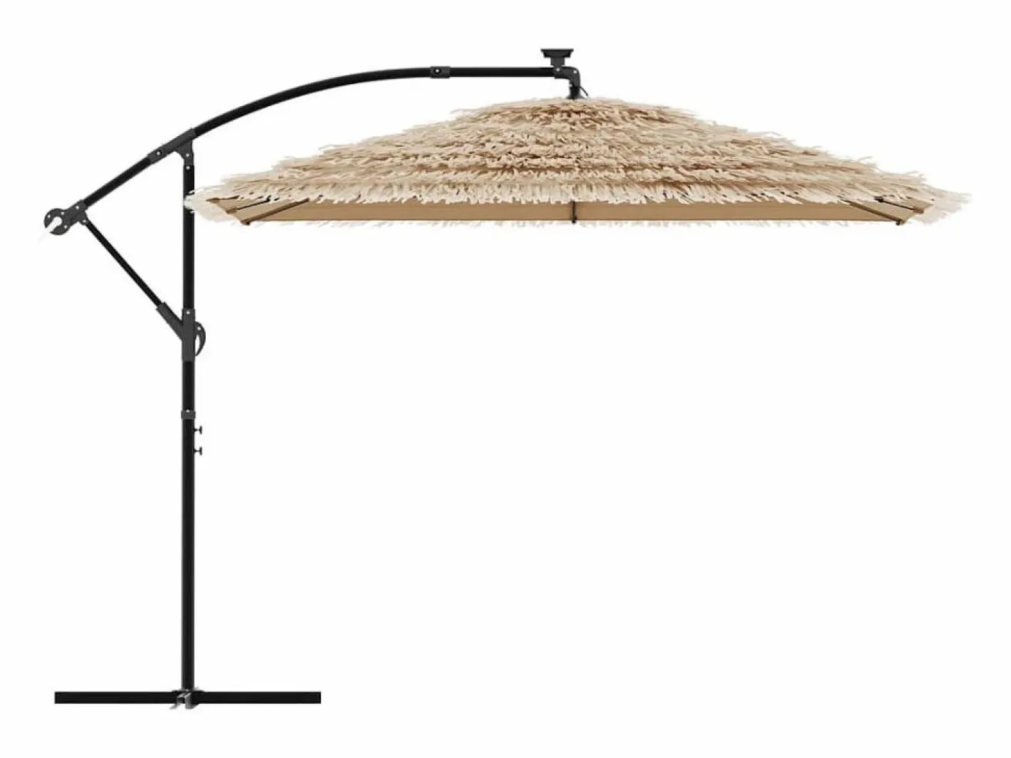 Garden Furniture Sombrilla|Zarvir Sombrilla de jardín con LEDs poste acero marrón 290x290x238 cm